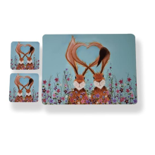 Scottish Hares In Love Placemats And Coasters Set Of 4