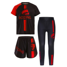 Rashguard Kids Boys Color Block Printed Boxing Uniform Red 1516 Years Kickboxing Carnival Themed Party