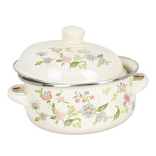Enamelled Stockpot with Double Ear Food Container Stove Bowl Hot Cooker Soup Pot Large Casserole Portable Pasta Roaster Microwave Safe Enamel