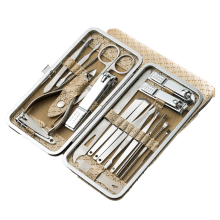 Coffret manucure cadeau haut de gamme, comprenant vernis à ongles, outils pour les ongles des pieds et miroir, étui portable en similicuir, format