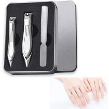 Hochwertiges Nagelpflege-Set, Nagelknipser aus Edelstahl mit ergonomischem Griff für dicke Nägel, tragbar, ultrascharf, komplett mit Nagelfeile (