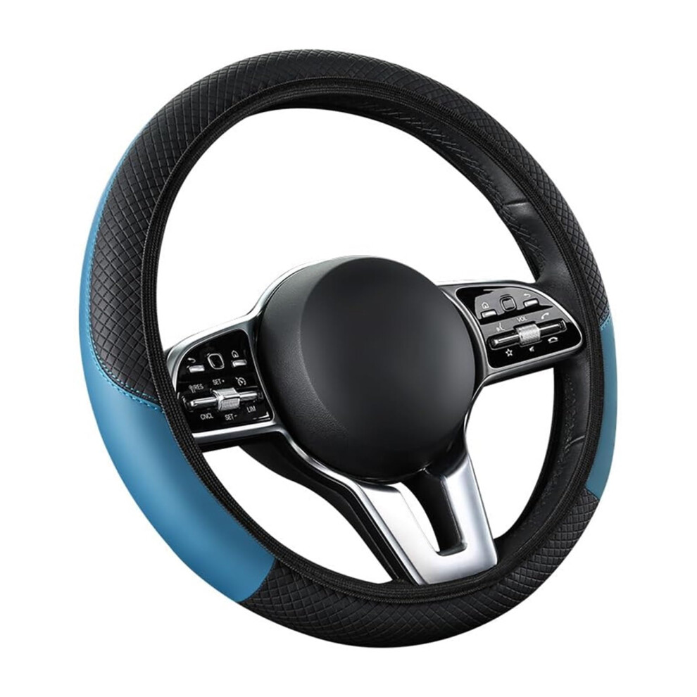 Universal Fit Soft Microfiber Steering Wheel Cover Antislip Protector For Toyota Black/Blue 9187378850893