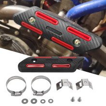 Motorcycle Exhaust Heat Shield Red 25-51mm Fits ATVs & UTVs Compatible