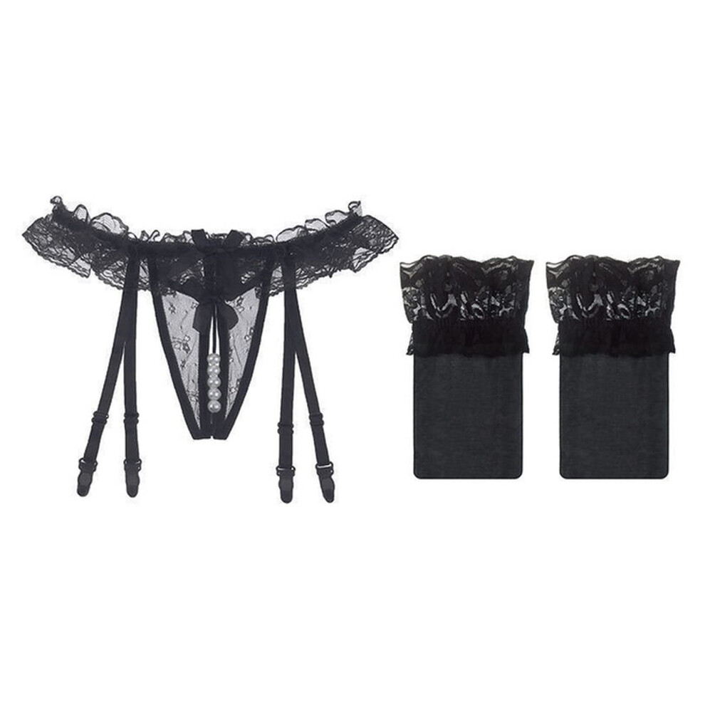 Black Net Stockings Women Sexy Garter Belt Lace Thigh Fishnet