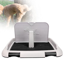 Dog Potty Training Tray with Removable Fence, Plastic Indoor Pet Toilet for Small and Medium Dogs, Black
