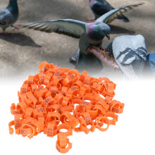 100pcs Pigeon Leg Rings Numerical Identification Clips, Orange, 8x5mm