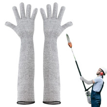 Cut Resistant Protective Sleeves 21Inch Sleeves Gray 5Pack for Landscaping Glass Handling Metalworking Repairing