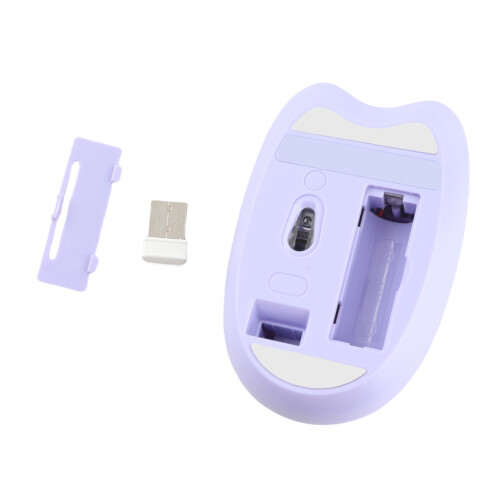 Cute Cat Shape Wireless Keyboard and Mouse Combo for Gaming Purple 2