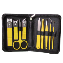 Kit manicure giallo limone, strumenti professionali per pedicure per la cura di mani e piedi, custodia da viaggio in acciaio inossidabile, set di