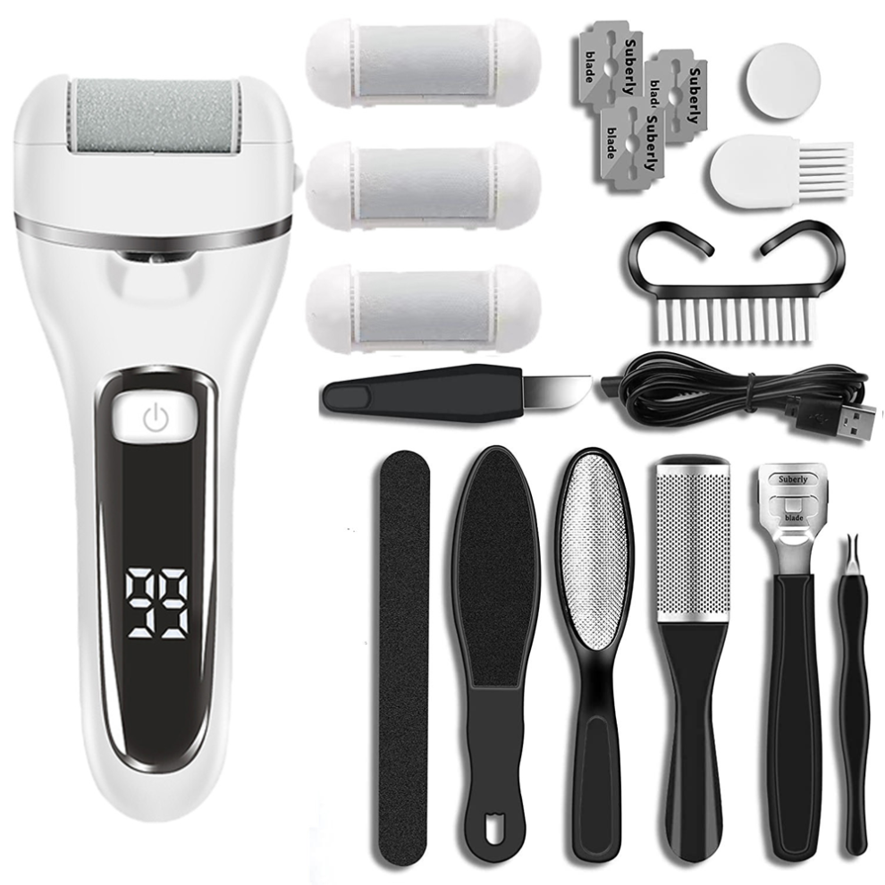 Professional Foot Care Device, Rechargeable Waterproof Foot File for Efficient Callus Removal, Electric Foot Callus Remover with LCD Touch Screen Dis