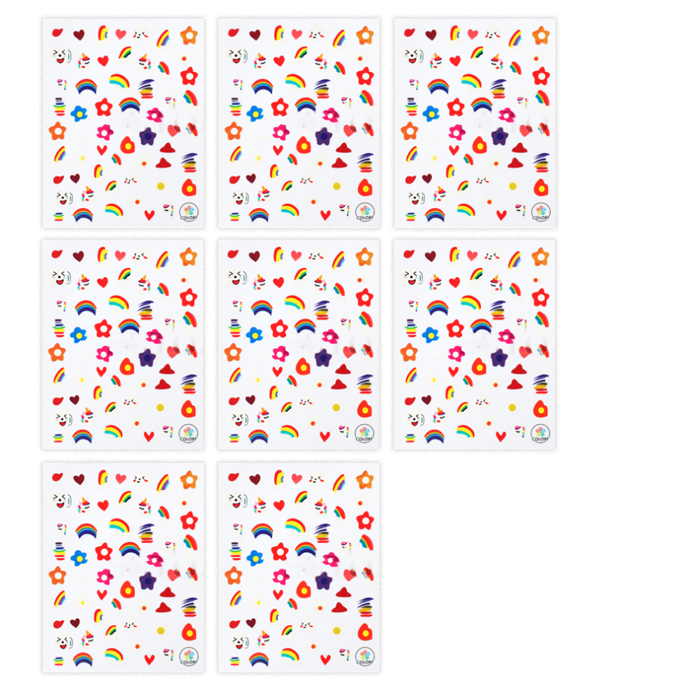 Diverse Summer Colors Nail Art Stickers, Easy Apply, Self-Adhesive, Safe Material, Widely Use, Fade-Resistant, Creative Combinations With Number Lett