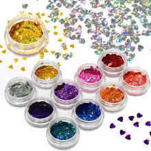 Cosmetic Glitter For Festival Makeup, Eco-Friendly Glitter Set With Hexagon Size Paillette Tips In Different Colors For Crafting Decorations And Nail