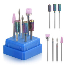 Hartmetall-Nagelhautfräser für präzise Maniküre, 7-teiliges Set mit 3/32"-Nagelfräsern aus Wolframkarbid, langlebig und leistungsstark für