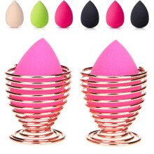 Sponge Storage, Non-Stick Reusable Makeup Sponge Drying Stand, Air-Drying Stainless Steel Gold Plating Keeps Your Sponges Hygienic & Ready for Y