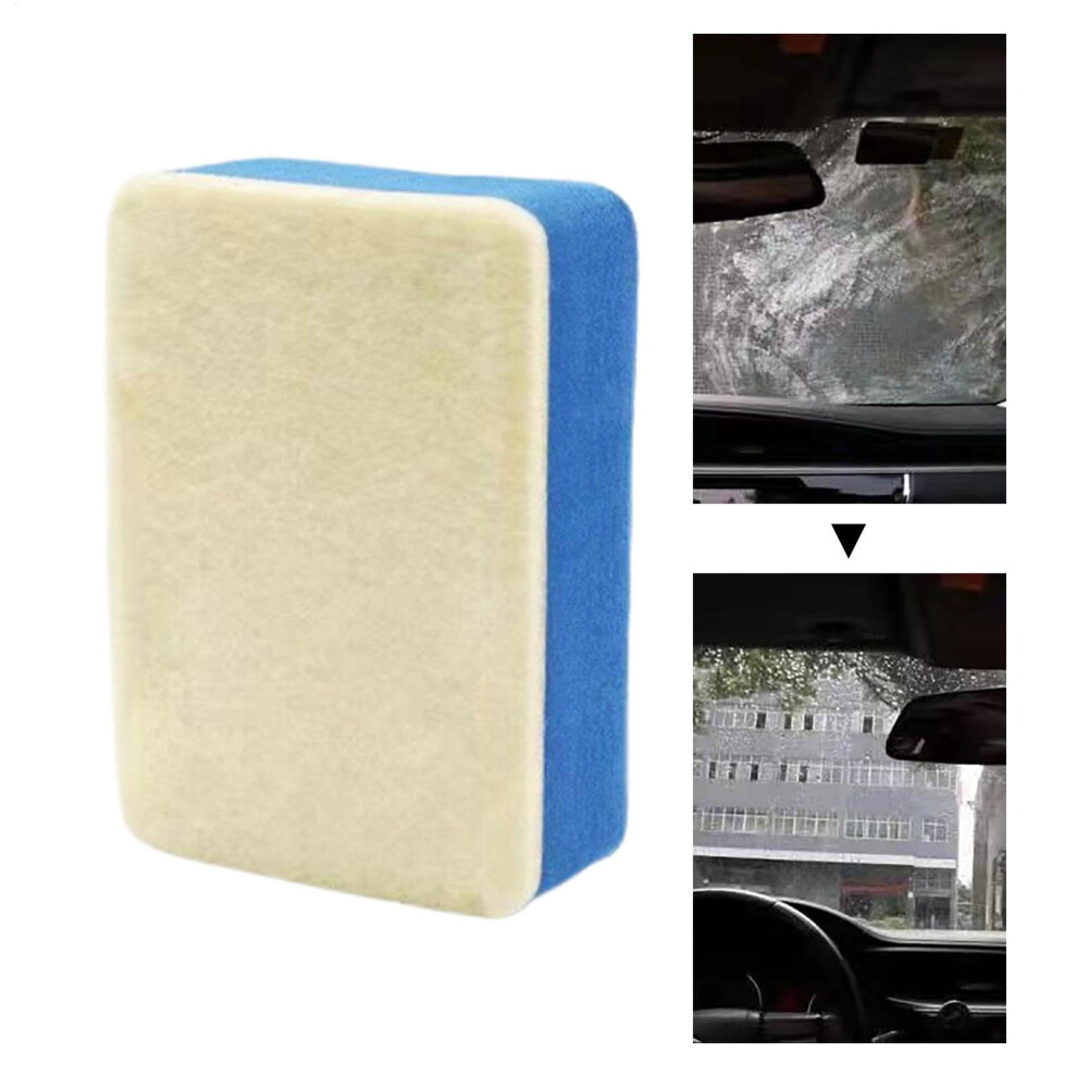 Car Glass Cleaning Sponge For Windshield Oil Film Removal, Streak Polishing Pad, 1 Count 9187378441817