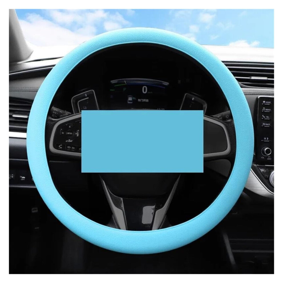 Universal Car Steering Wheel Cover With Antislip Grip And Stylish Interior Protection Light/Blue 9187378851852