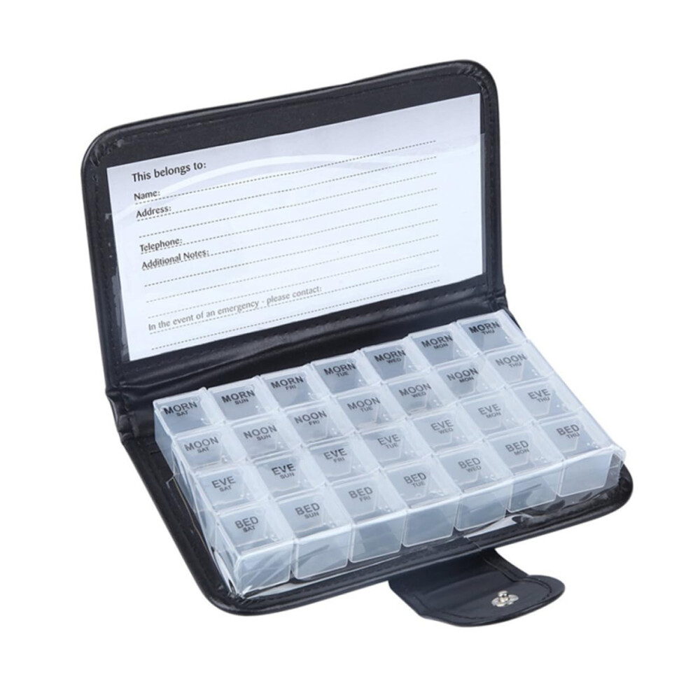 Portable Day Pill Dispenser 7Day Weekly Pill Box With Compartments For Daily Medication Storage