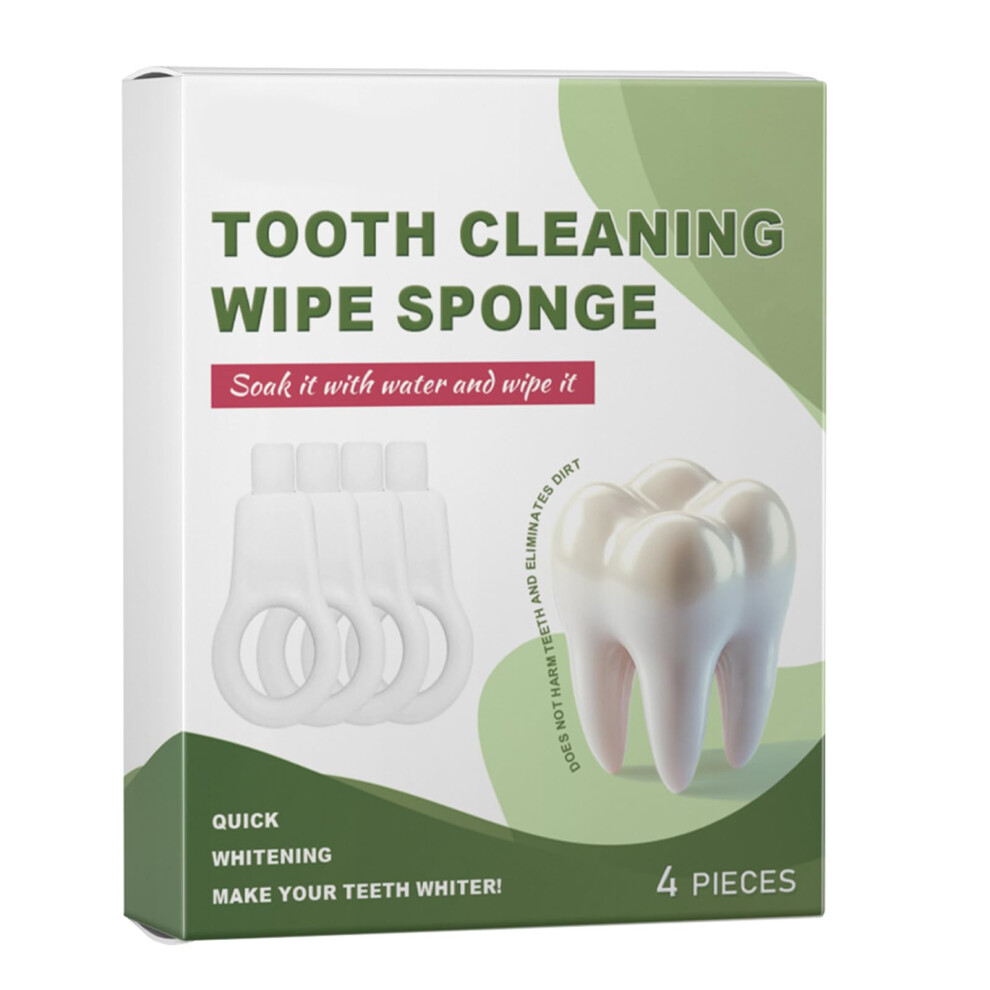 Adult Dental Wipes, Sponge Teeth Cleaning Cloth, 4 Pack for Adults, Portable for Travel