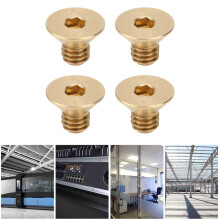 50Pcs Copper Flat Hex Socket Screws M4x6 Countersunk Head Industrial Hardware