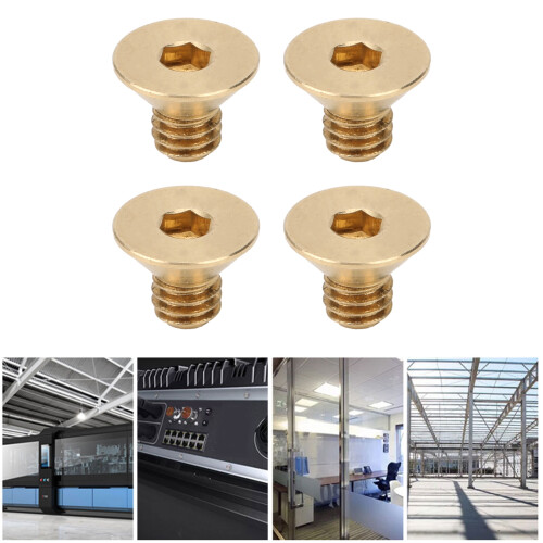 50Pcs Copper Flat Hex Socket Screws M4x6 Countersunk Head Industrial Hardware