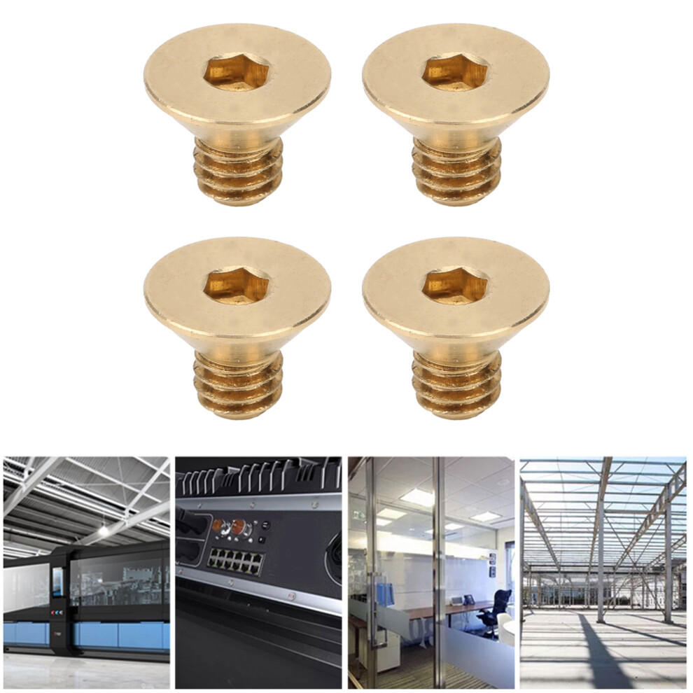 50Pcs Copper Flat Hex Socket Screws M4x6 Countersunk Head Industrial Hardware 8401379341183