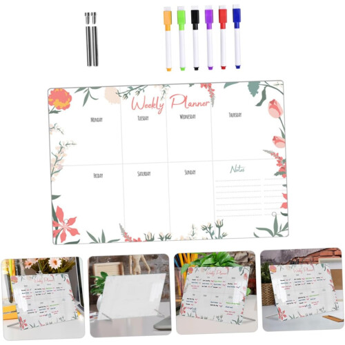 Transparent 30X20CM Wipeable Note Board for Office, School, Home 2