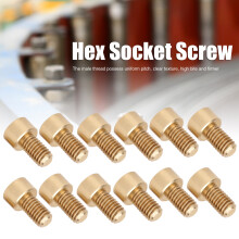 50Pcs Copper Cap Hex Socket Screws M6x10/12/14/16/25mm Industrial Hardware