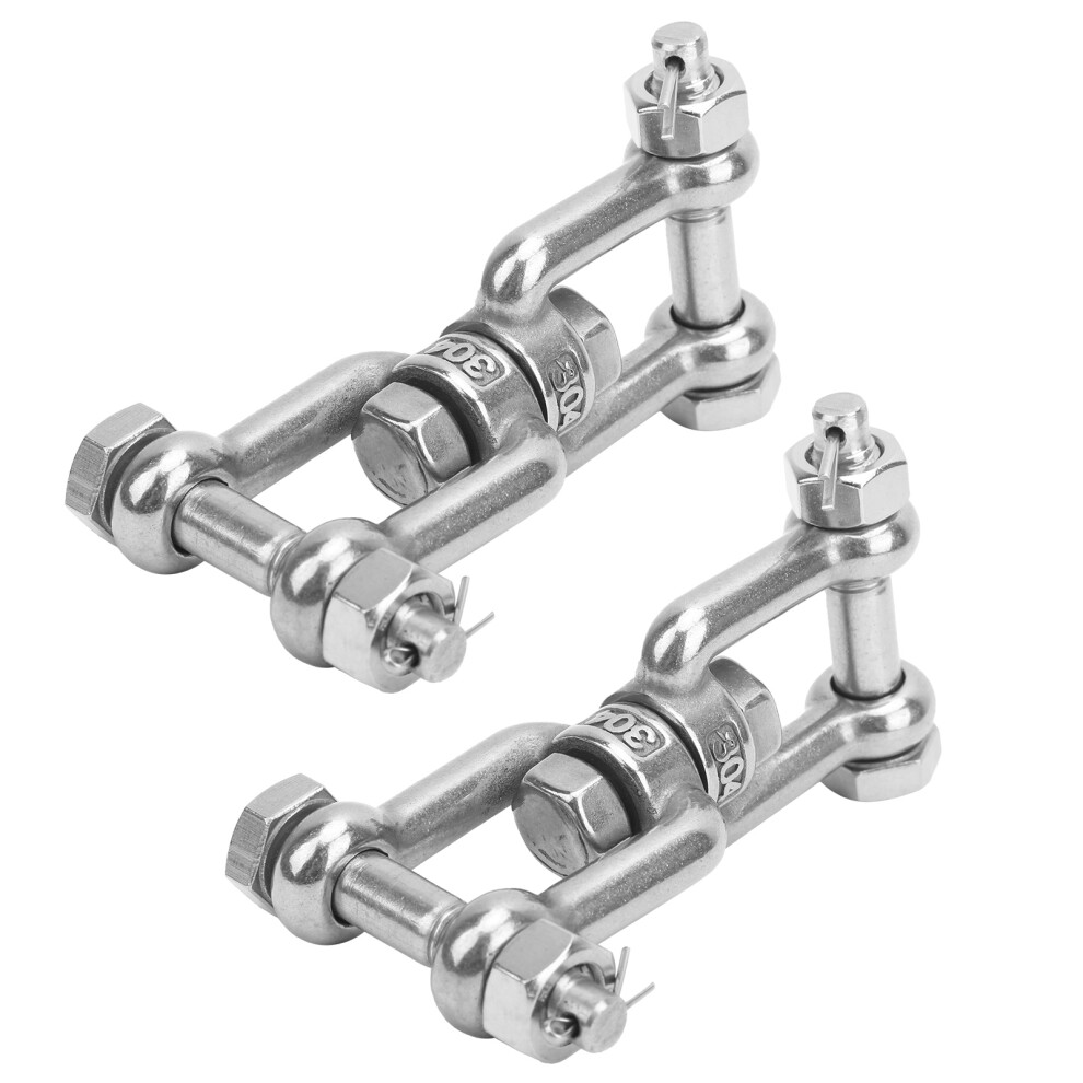 2Pcs Stainless Steel Anchor Swivel Shackles M10 Prevent Rope Knotting 7901379341776
