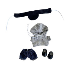 (for 15-17cm Dolls, 4Pcs Black Shoes) Fashion Dolls Hoodie and Pants Outfits for 15-17cm Dolls Dress up Girl Dolls 2Pcs
