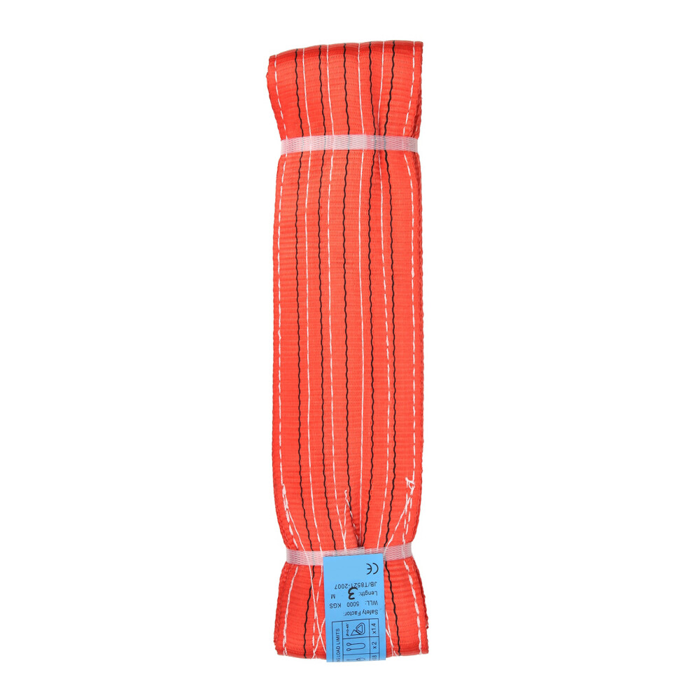5T 3M Polyester Flat Lifting Sling Double Eye Hoist Strap 8731379342096