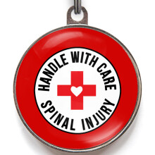 Spinal Injury Dog Tag Medical Alert ID For Back Or Spine Emergency Info On Back 2 Sizes 36 Colour Durable Collar Tag