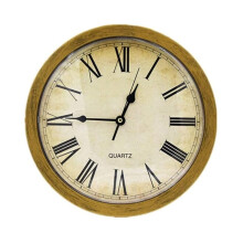 Wall Clock Brass Round Quartz With Hidden Storage, Vintage Roman Numerals, 25x25x7 cm, For Bedroom Living Room Office