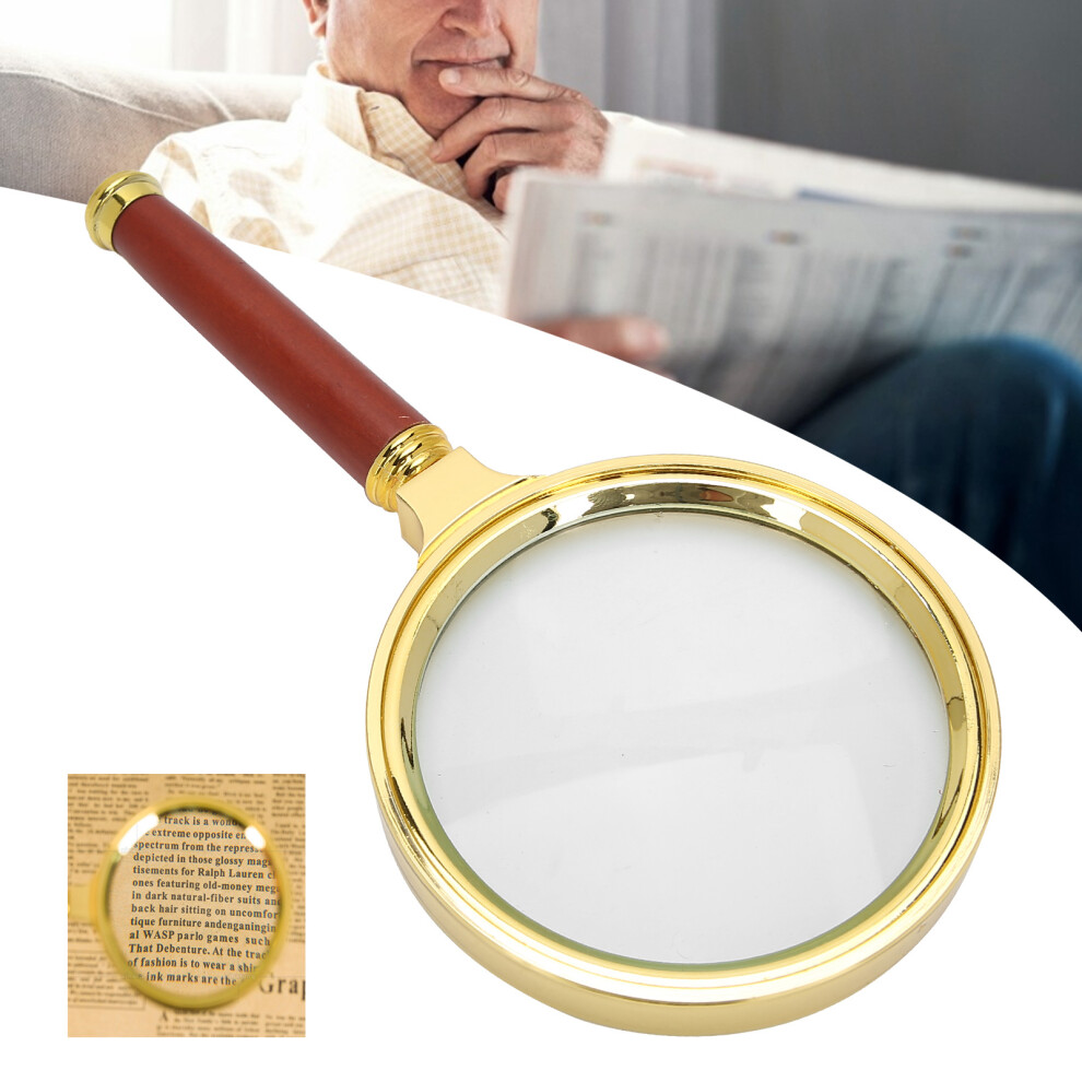 80mm 6x Handheld Magnifier Glass Reading Jewelry for Elderly