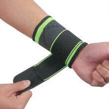 A pair of adjustable compression sports wristbands for men