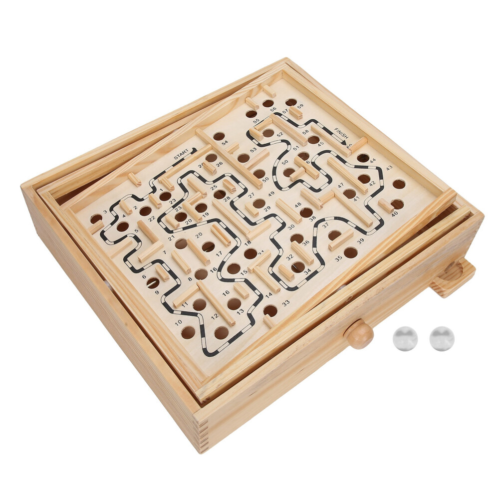 Wooden Labyrinth Game Enhancing Coordination for Adults & Kids Fun