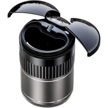 Car Ashtrays With Lid Flame Retardant Smell Proof Easy Clean Portable Grey