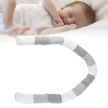 Gray Splicing Cotton Baby Crib Bumper Snake Pillow Cushion Protective Fence