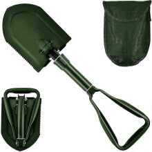 58cm Folding Shovel,Extra Stable High Strength Carbon Steel Multifunction Shovel Combination Folding Camping Shovel for Outdoor Hiking,Hunting(Green)