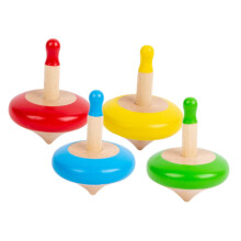 8Piece Mini Spinning Set Fun Wooden Toys for Kids, Party Favors, Gift