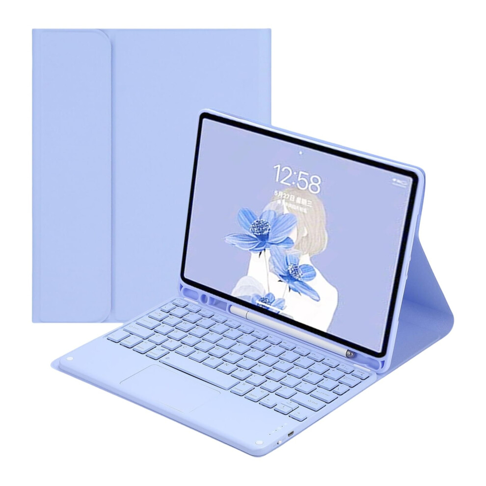 Keyboard Case For 11Inch Tablet, Magnetic Detachable Keyboard, Slim Folio Case With Pencil Holder, Purple 9199774582681