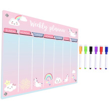 1 Set Magnetic Memo Board Storage Magnetic Refrigerator Board Memo Board for Weekly Planner Magnetic Whiteboard for Refrigerator Meal Planner