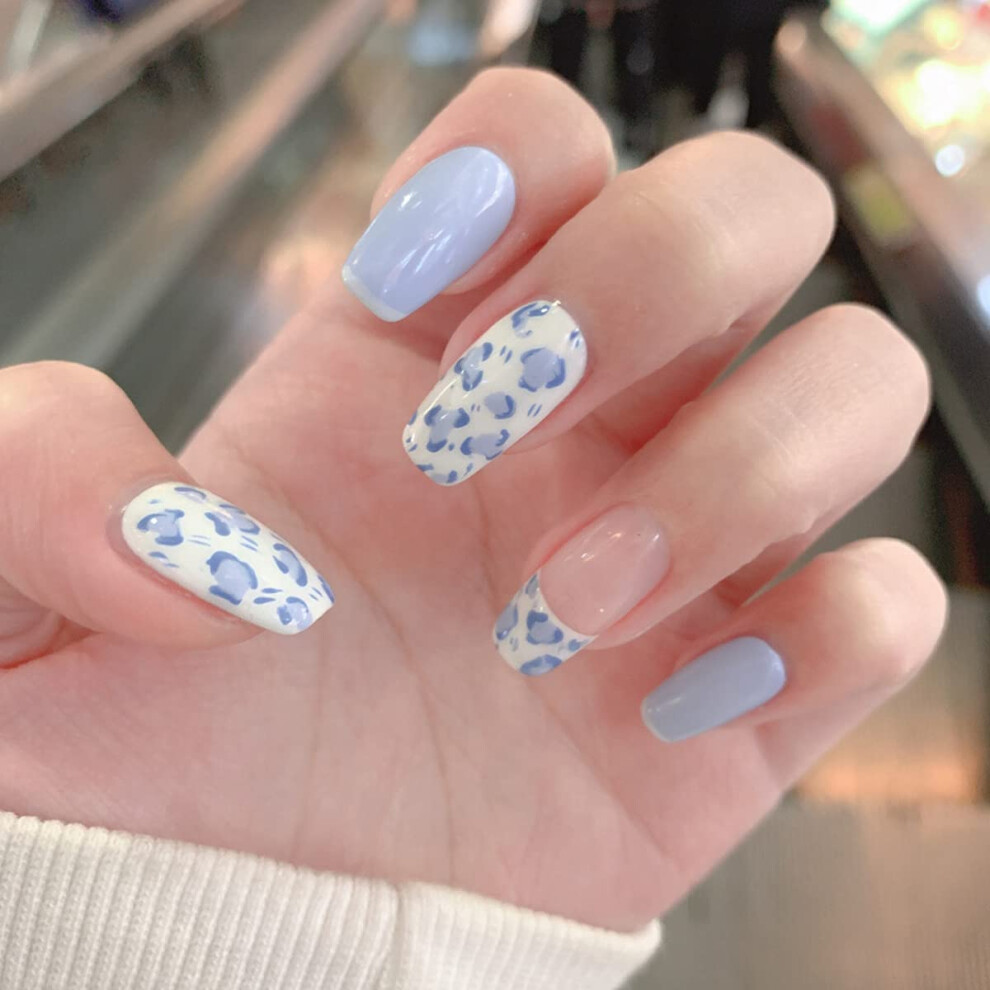 Flower Daisy Acrylic Nails, Square Short Fake Nails, High Quality Materials, For Various Occasions Including Parties Weddings Holidays, Natural False