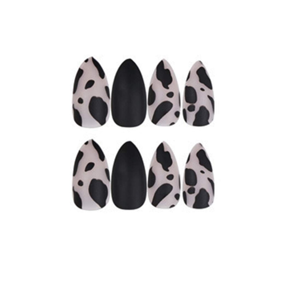 Easy Application Press On Nails, Almond Shape Solid Color Glossy Finish Artificial Acrylic Nails for Salon Quality Reusable Glitter Design (Salon
