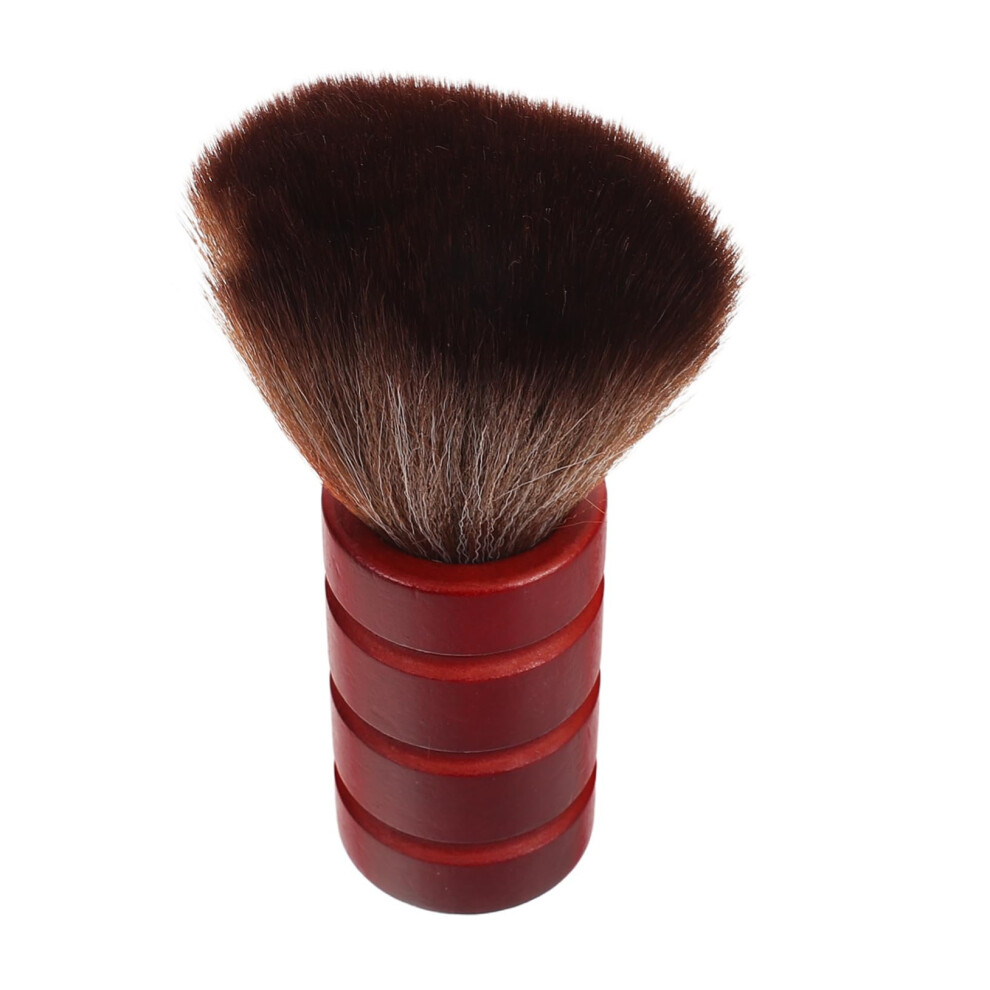 Barber Neck Duster Brush with Soft Bristles and Wooden Handle for Professional Hair Cutting