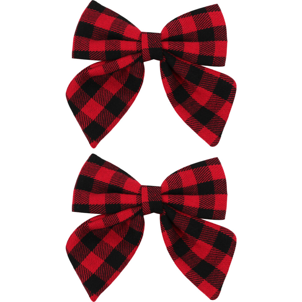 Gingham Craft Ribbon, Mini Checkered Bows for Home Decor, Bright Colors, Metal Clip, Holiday Applicable, Grosgrain Webbing Material For Nightclubs