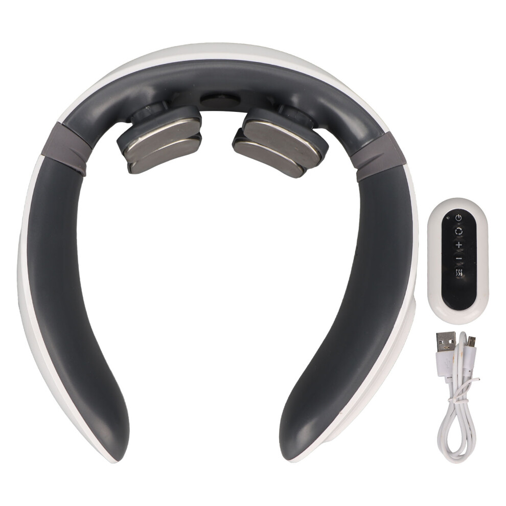 Rechargeable Neck Massager with Deep Tissue Therapy, Portable Electric Massager for Pain Relief Featuring 4 Soothing Heat Heads and 6 Massage Modes,