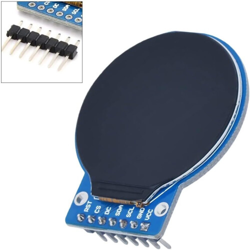 1.28Inch Round TFT LCD Display Module, 2Pack, IPS Full Viewing, Driver, Dashboards, Smart Devices (Welding) 1