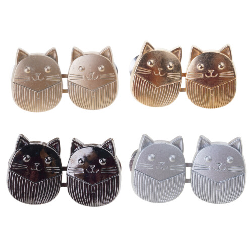 4 paires d'épingles à boutons, jolis chats, boucles de taille,