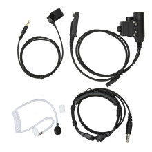 Headset s krčním mikrofonem s průhlednou akustickou trubicí, vysoce citlivé vzduchové kanály pro rádio Motorola, lehký pásek na krk,