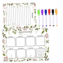 1 Piece Magnetic Weekly Planner Board, Acrylic, Writable for Office, Home